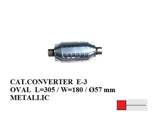 Katalitik Konverter  Üniversal Oval  E- 3 Metalik