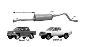 TOYOTA HILUX REAR EXHAUST. LN85 (1985 - 96)