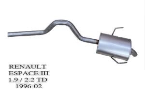 RENAULT ESPACE REAR EXHAUST. 1.9 - 2.2 TD (1996 - 02)