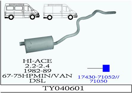 TOYOTA Hİ ACE ARKA EGZOZ. 2.2 /2.4D (1982 - 89)