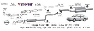 NİSSAN SUNNY ARKA EGZOZ 1.4 - 1.6 Sedan (1990 - 96)