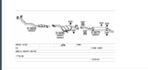 MERCEDES W126 ÖN  EGZOZ BORUSU 300 SEL (1985 - 91) (Sol)