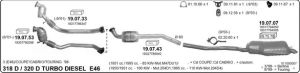 BMW E46 Egzoz Lastiği Arka Dizel 3.20 D (2000 - 06)