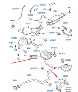 FORD MONDEO ARKA EGZOZ . 2.2 TDCI MK4 (2008 -15) Sağ Taraf