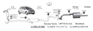 TOYOTA YARİS 1.0VVTİ  ARKA EGZOZ. 2006>...