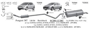 PEUGEOT 307 ARKA EGZOZ HB 1.4 - 1.6İ 2004-08)