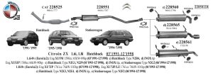 CITROEN ZX ORTA EGZOZ 1.4 - 1.6 - 1.8i HB/SW (1991 - 97)