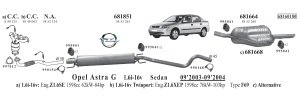 OPEL ASTRA G  ARKA EGZOZ  1.4/1.6 Li SDN