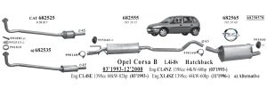 OPEL CORSA B ARKA EGZOZ 1.0/1,2/1,4İ /1.6i