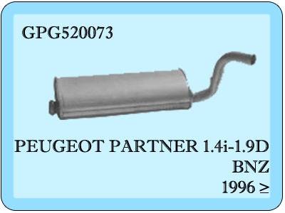Peugeot Partner Rear Exhaust
