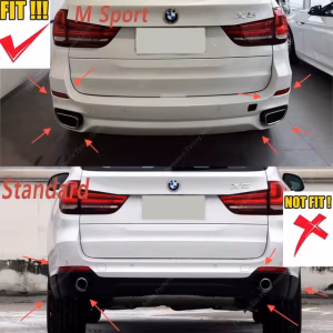 BMW X5 SERİSİ E70 KARE EGZOZ UCU SETİ 2007-2014 (2007 - 14)